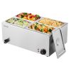 VEVOR 24QT Commercial Food Warmer, 4-Pan Electric Steam Table