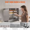 VEVOR Hot Box Food Warmer, 4-Tier Concession Warmer with Water Tray, 4 Pans, Double-door and Adjustable Shelves, Stainless Steel Food Warmer Cabinet