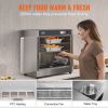 VEVOR Hot Box Food Warmer, 4-Tier Concession Warmer with Water Tray, 4 Pans, Glass Double-door and Adjustable Shelves